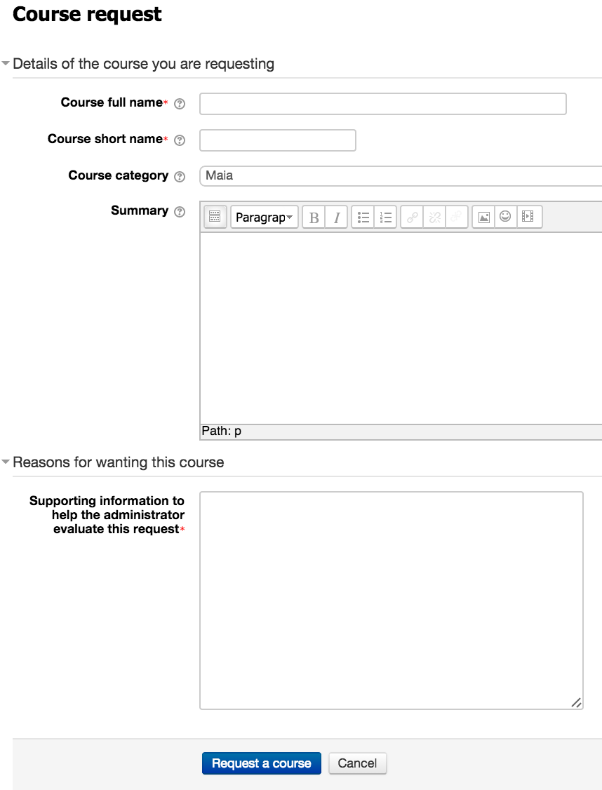 Request form