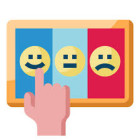 picture of happy, middle and sad faces